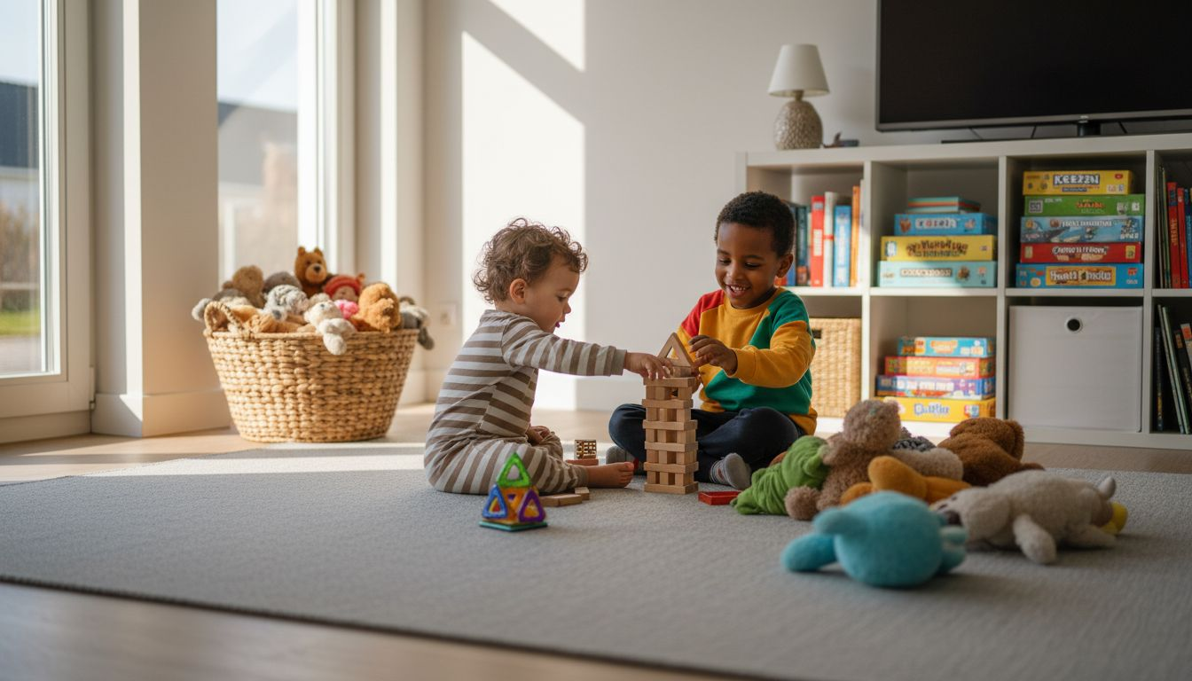 Kinderen genieten samen van speelgoed dat voor iedereen makkelijk te gebruiken is.