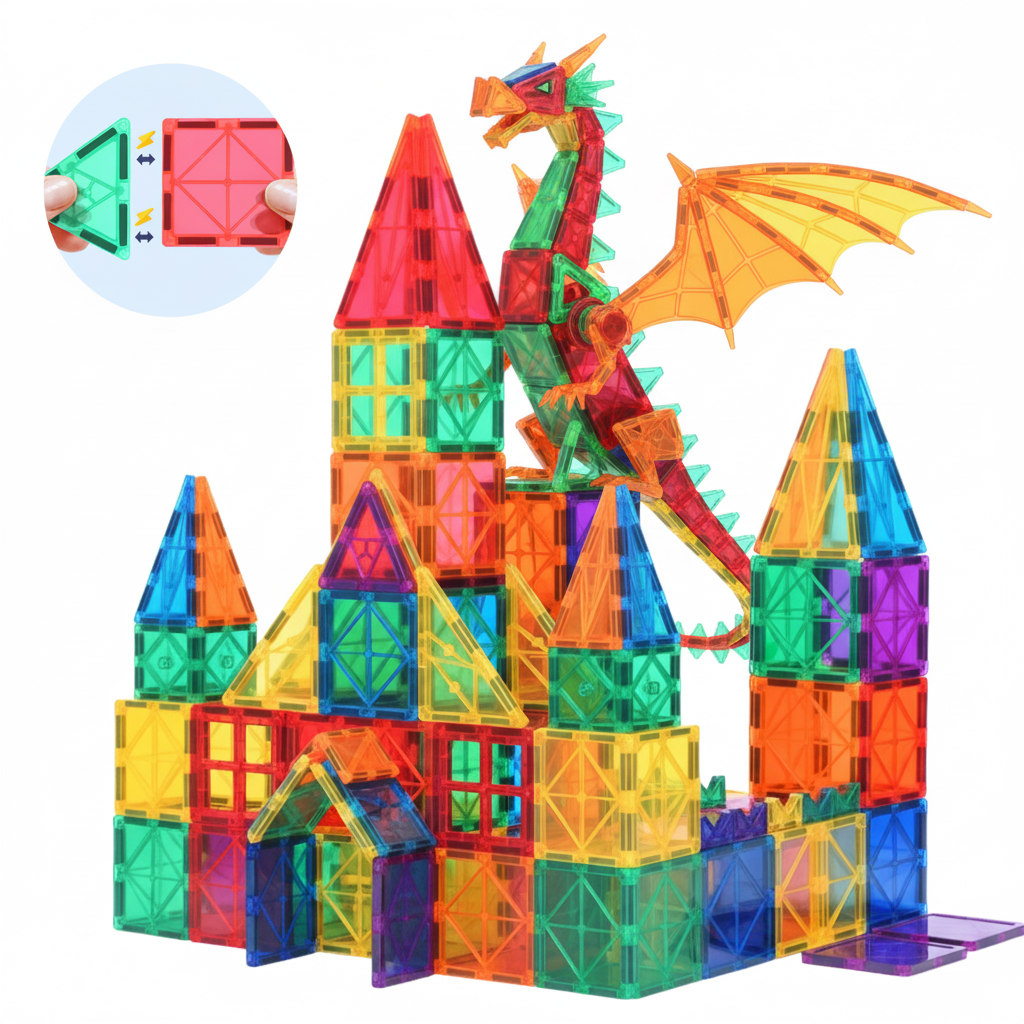 Magnetic tiles 125 pieces